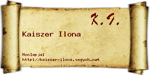 Kaiszer Ilona névjegykártya